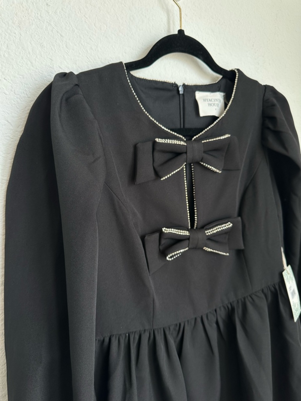 Tuckernuck Hyacinth House Embellished Bow Blair Mini‎ Dress SMALL NWT cocktail - Picture 10 of 16